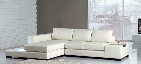 L Form Sofa Couch Polster Garnitur Wohnlandschaft Design Ecksofa Leder