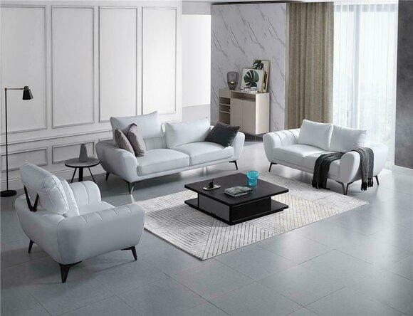 Ledersofa Couch Wohnlandschaft 3+2 Sitzer Garnitur Design Modern Sofa
