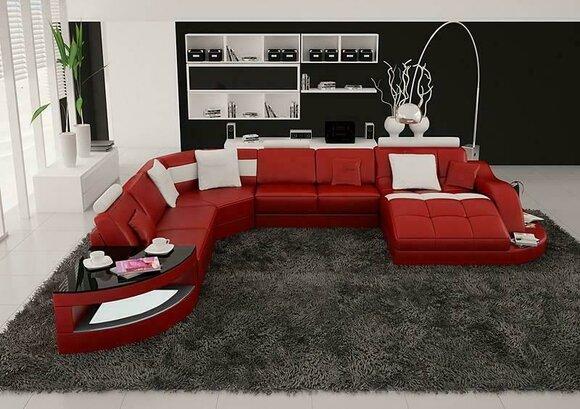 Designer Wohnlandschaft U-Form Couch Ecksofa Polster Garnitur Eckgarnitur