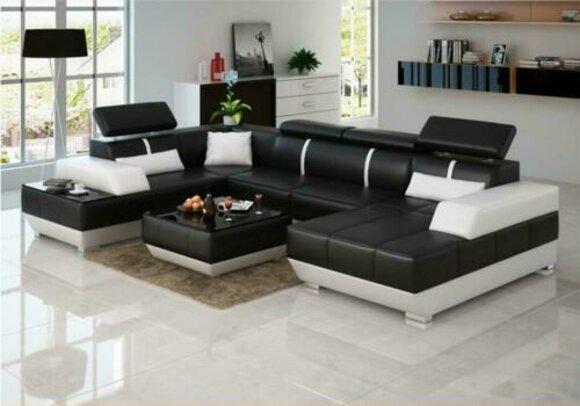 Design Wohnlandschaft U Form big Ecksofa Sofa Couch Polster xxl Garnitur