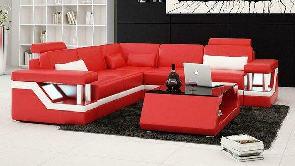 Eckgarnituren Leder Sofa Polster Sitzecke Designer Polsterecke Couch