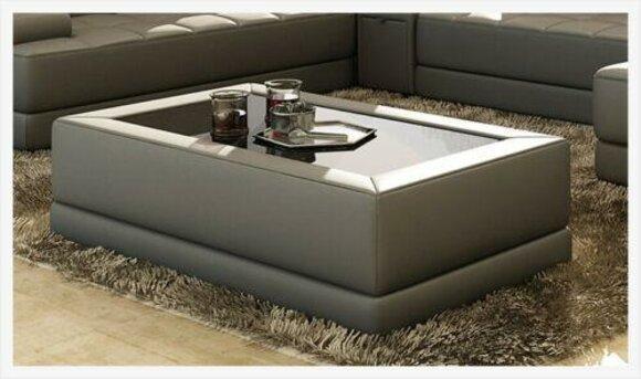 Sofatisch Glas Design Kaffee Tisch Wonzimmer Leder Couch Beistell Sofa