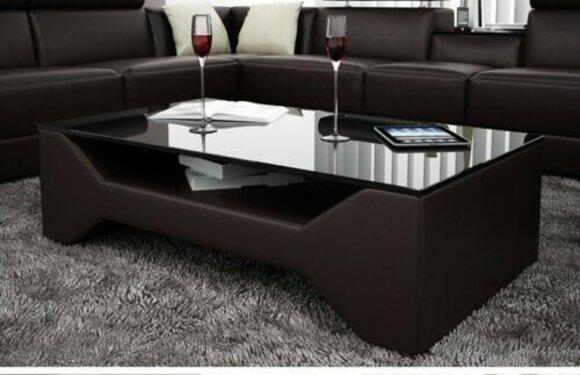Klassischer Luxus Designer Couchtisch Sofa Wohnzimmer Tisch Leder