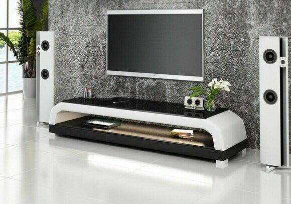 rtv tv Sideboard Leder Glas Tisch Fernseh Schrank Tisch Designer Glas