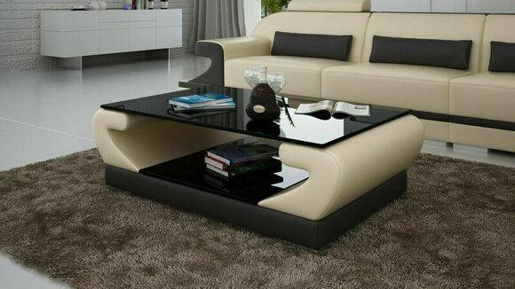 Tische Couchtisch Leder Glastisch Design Tisch Sofa Beistell Couch Farbe