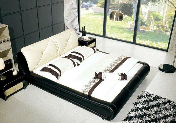 Leder Bett Polster Design Luxus Doppel Hotel Betten Holz Schlaf Zimmer