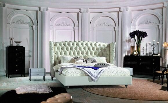 Luxus Designer Bett Chesterfield Lederbett Polsterbett Schlafzimmer Ehe Betten