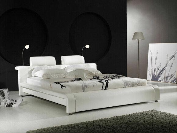 Design Doppelbett Lederbett Betten Bett Leder Polster Schlafzimmer Ehe