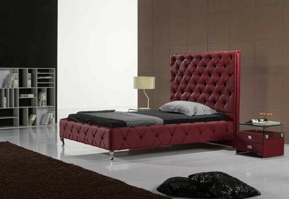 Designer Bett Chesterfield Leder Hotel Betten Doppel Schlaf Zimmer Luxus
