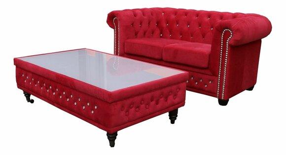 Chesterfield Design Couchtisch Glastisch Tisch Polster Sofa Beistell Tische Neu