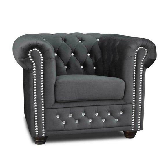 Chesterfield Sessel Fernseh Couch 1 Sitzer Sofa Textil Stoff Couchen Polster Neu