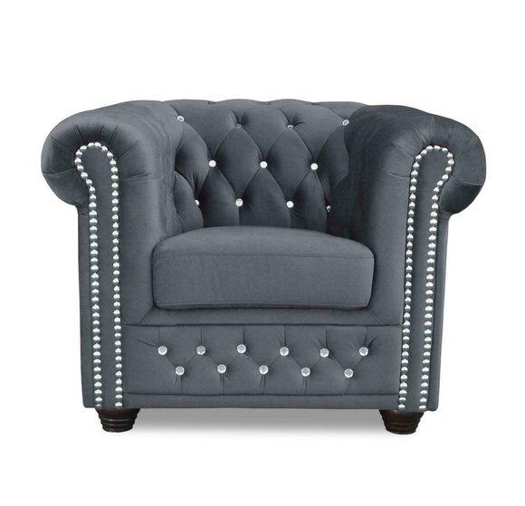 Couchen Chesterfield Sessel Fernseh Couch 1 Sitzer Sofa Textil Stoff Polster Neu