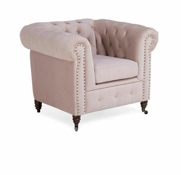 Edler Design Chesterfield Polster Sessel Fernseh Sitz Club Lounge Textil Leder