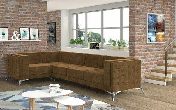 Ecksofa Polster Garnitur Wohnlandschaft L Form Designer Sofa Couch Sofas