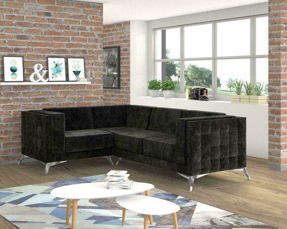 L-Form Couch Wohnlandschaft Ecksofa Garnitur Modern Design Sofa textil