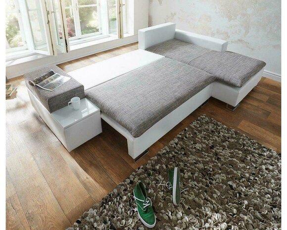 Schlafsofa Design Ecksofa L-form Bettfunktion Couch Textil Sofas Stoff