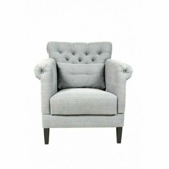 Sessel Club Lounge Designer Stuhl Polster Sofa 1 Sitzer Relax Fernseh Grau