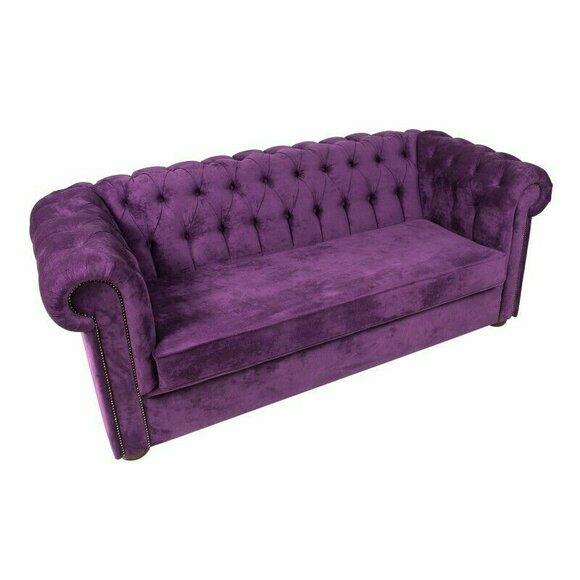Sofa 3 Sitzer Chesterfield Couch Schlafsofa Bettfunktion Couchen Sofas Stoff