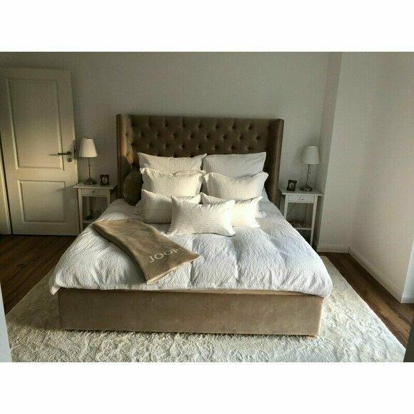 Chesterfield Bett Polster Doppel Hotel Betten Schlafzimmer 140x200cm