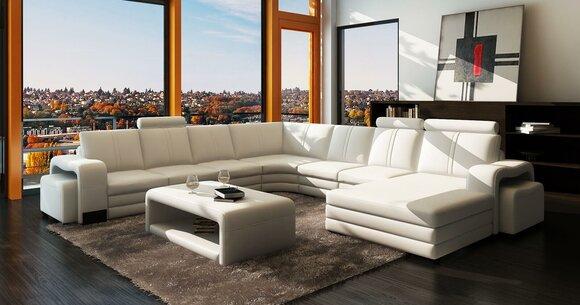 große wohnlandschaft sofa polster eckgarnitur + hocker couch tisch komplett set