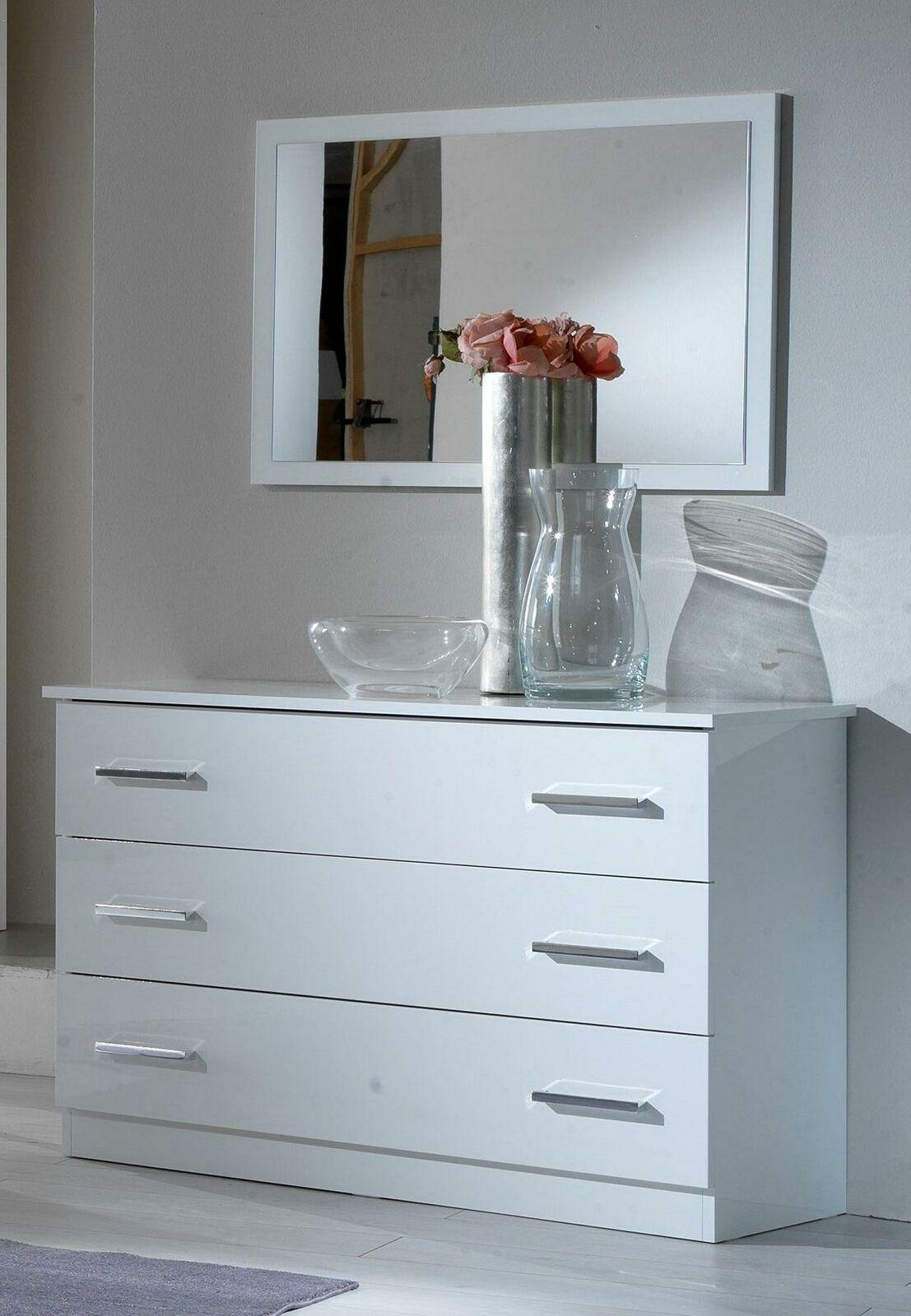 Spiegel + Kommode Schrank Kommoden Anrichte Schlafzimmer Set Holz