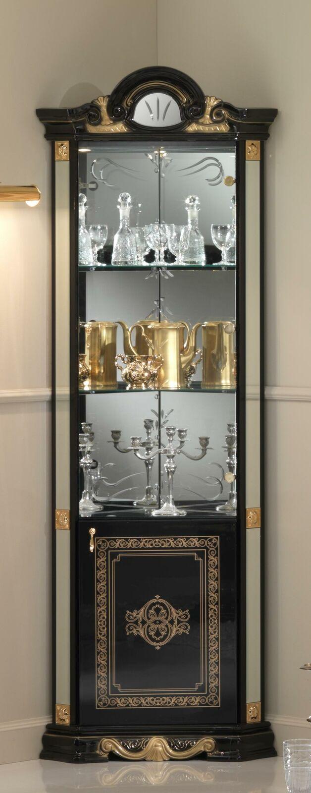 Klassische Vitrine Schrank Wohnzimmer Vitrinenschrank Vitrinen Italien Möbel Neu