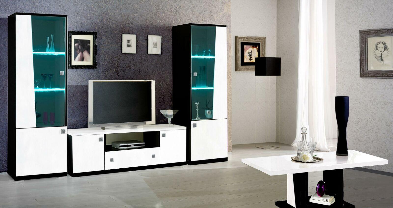 Moderne Wohn Wand Wohnzimmer Vitrine Sideboard RTV Regal Wände