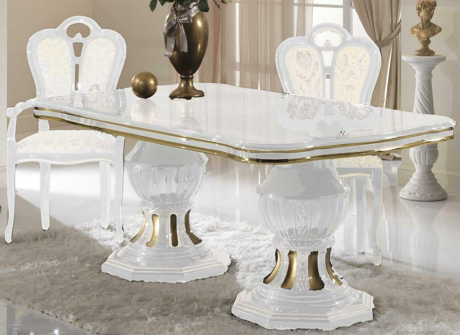 Klassischer Esszimmer Tisch Holz Tische Hochglanz Italienische Esszimmer
