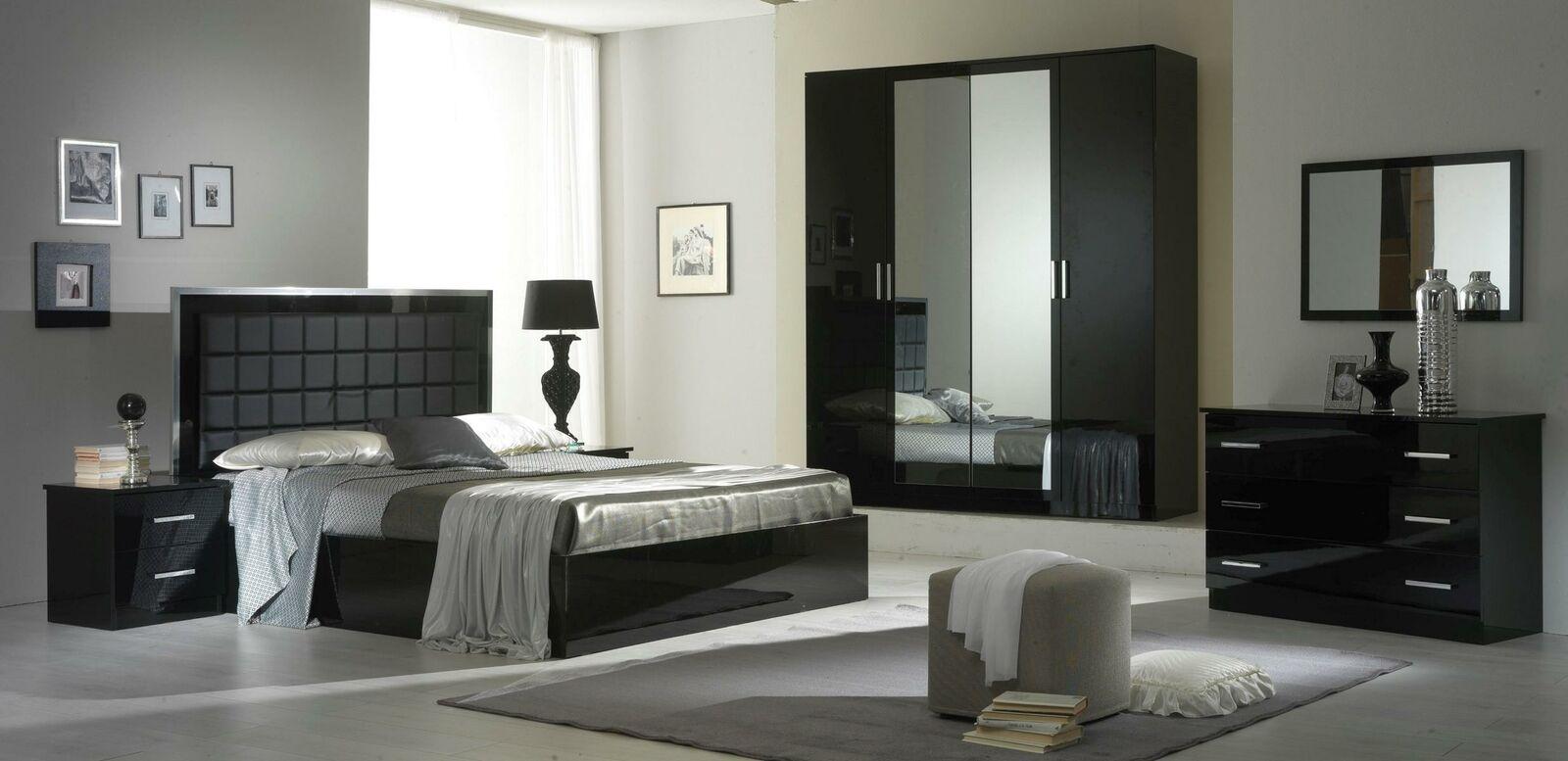 Design Schlafzimmer 6 tlg. Schlafzimmer Komplett Set Bett Nachttisch