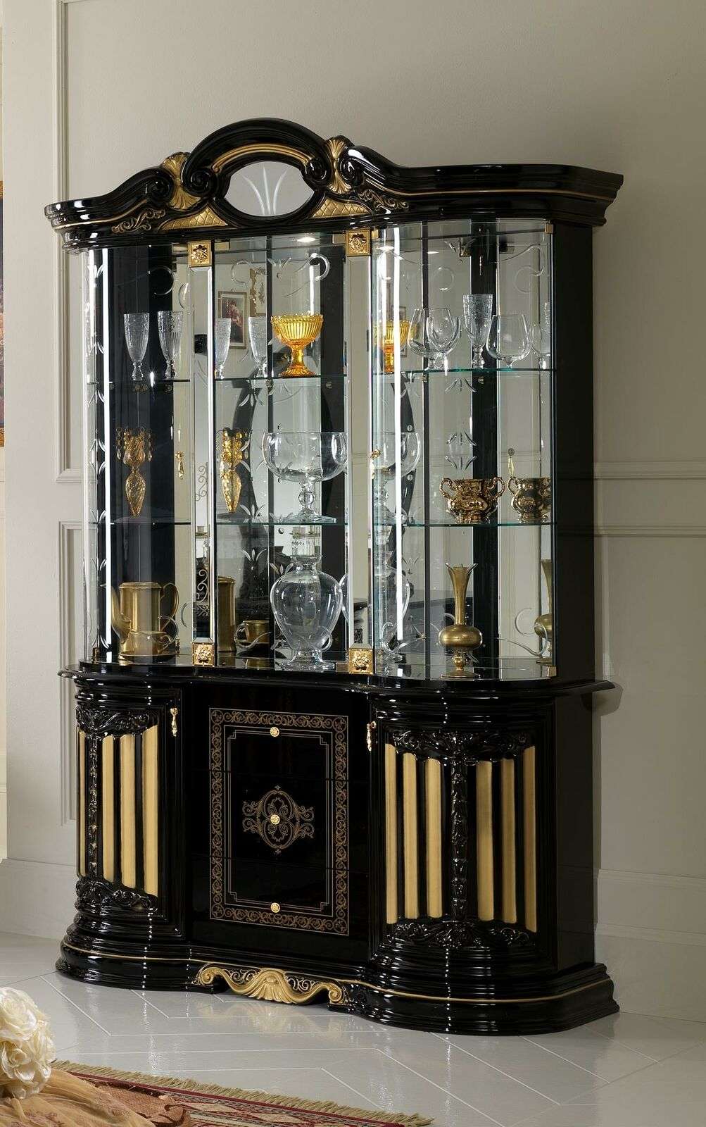 Vitrine Glas Schrank Wohnzimmer Schaufenster Vitrinen xxl Hochschrank