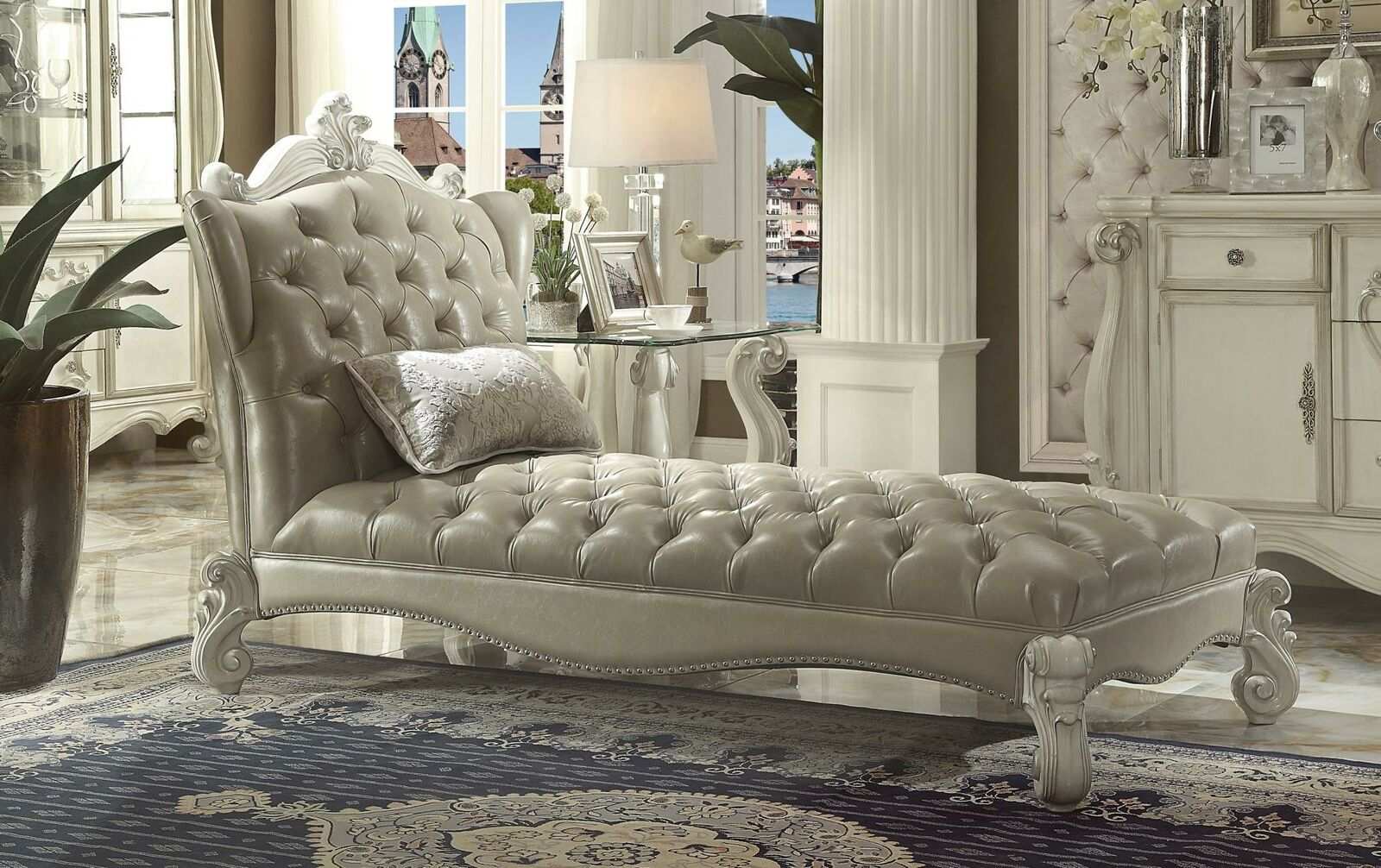 Chesterfield Chaiselongues Sofa Liege Chaise Club Relax Liegen Leder