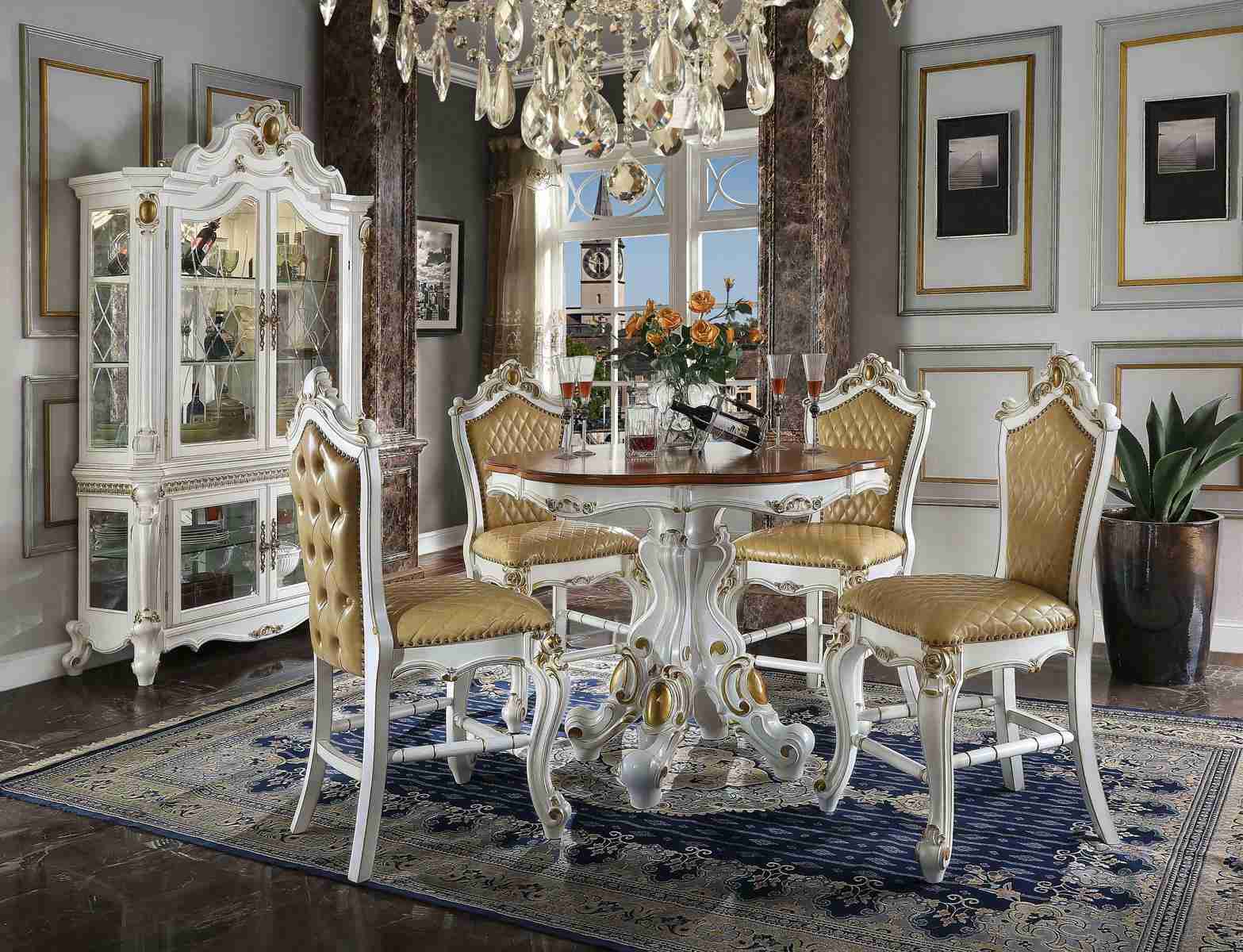 Barock Runder Esstisch Rund Klassischer Tisch Runde Rund Tische Holz