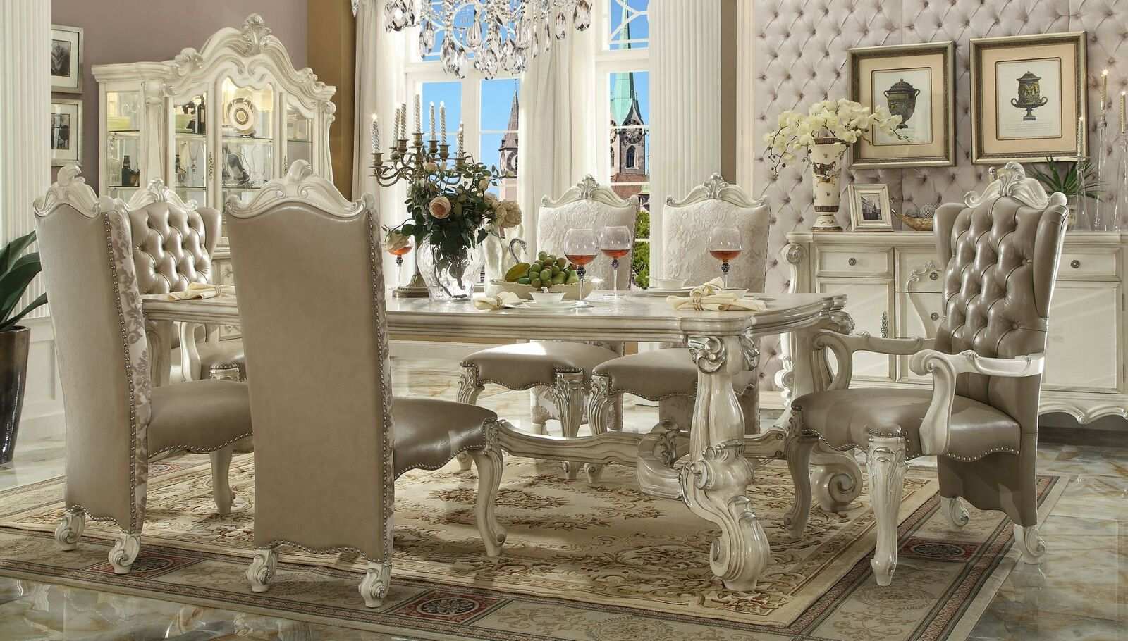 Esstisch Tisch Gruppe Esszimmer Wohnzimmer Garnitur Holz Design Tische Barock