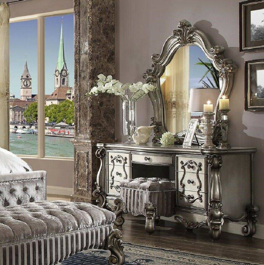 Klassischer Schminktisch Spiegel Luxus Konsole Kommode Schlafzimmer
