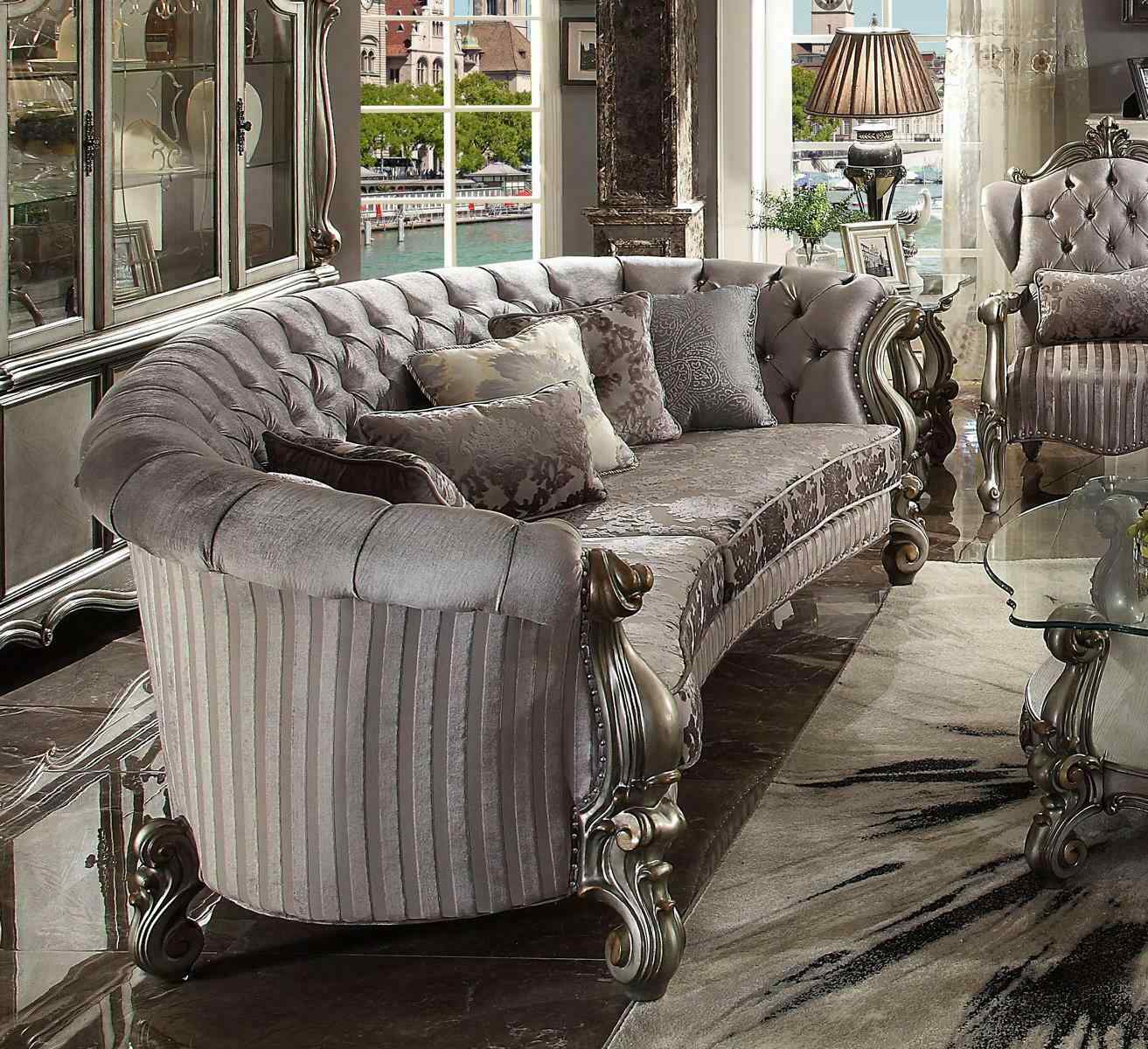 Rund Sofa Wohn Möbel Stoff Sofas Couchen Polster Sitz Runde Landschaft