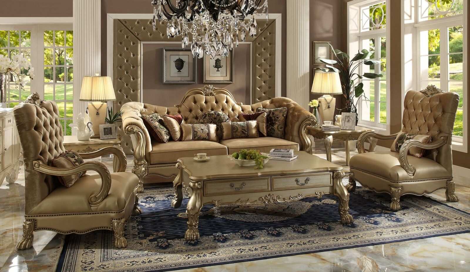 Luxus Möbel Sofagarnitur Couch Sofa Polster 3+1+1 Sitzer mit Couchtisch