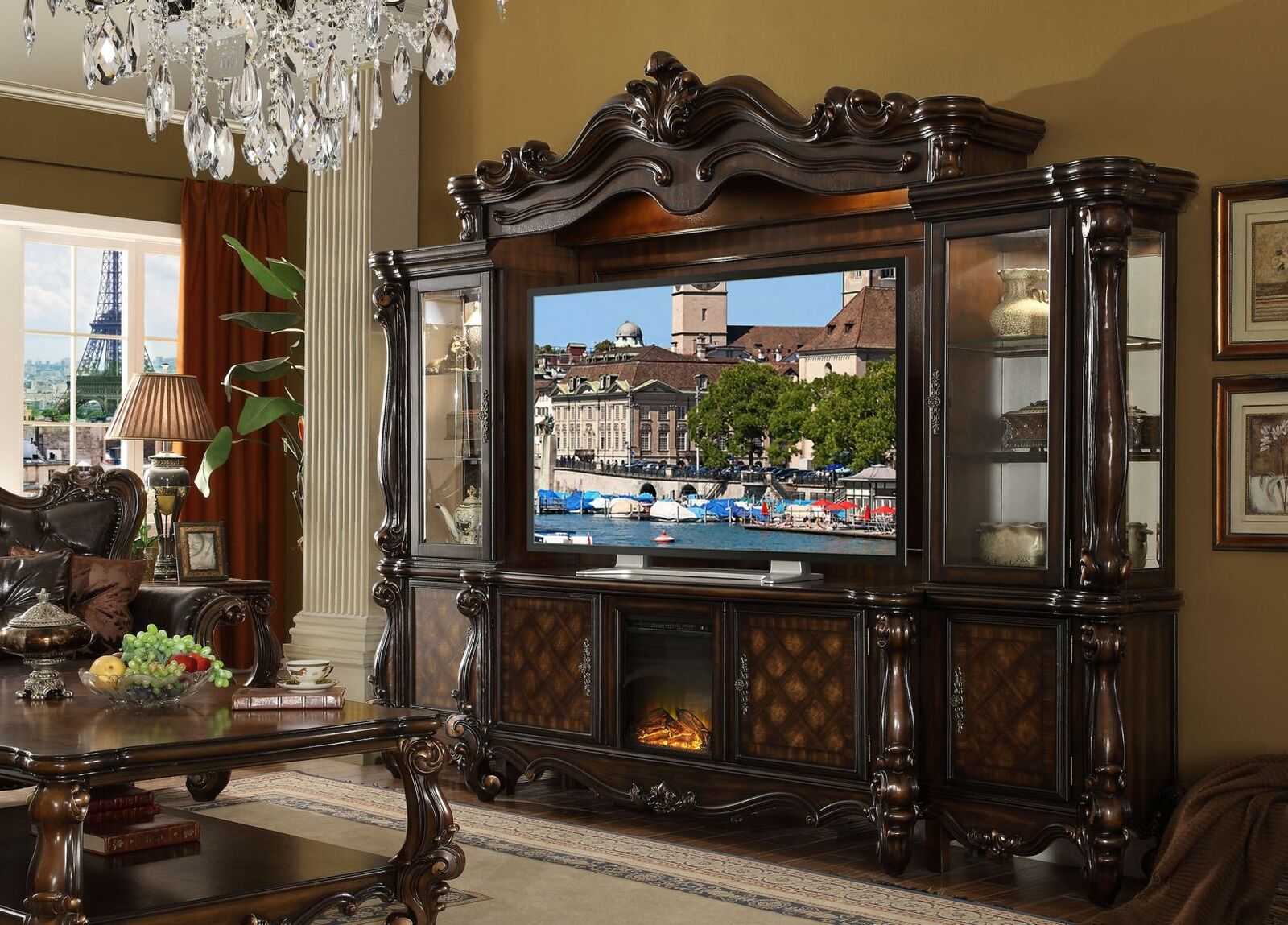 Designer Wohnzimmer TV Anbauwand Medienwand Fernsehwand