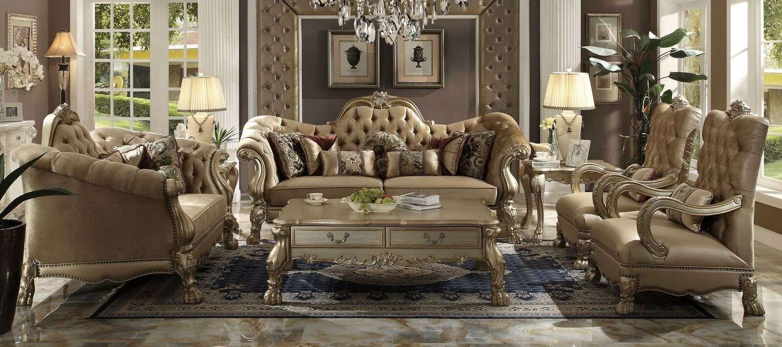 Luxus Sofagarnitur 3+2+1+1 Sitzer Set Sofa Polster Couchen Couch