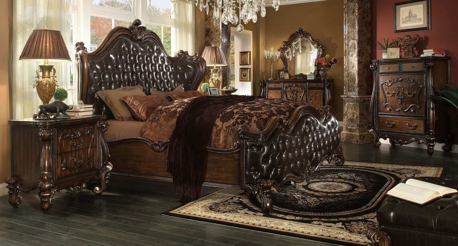 Design Schlafzimmer 5 tlg. Schlafzimmer Komplett Set Bett Nachttisch