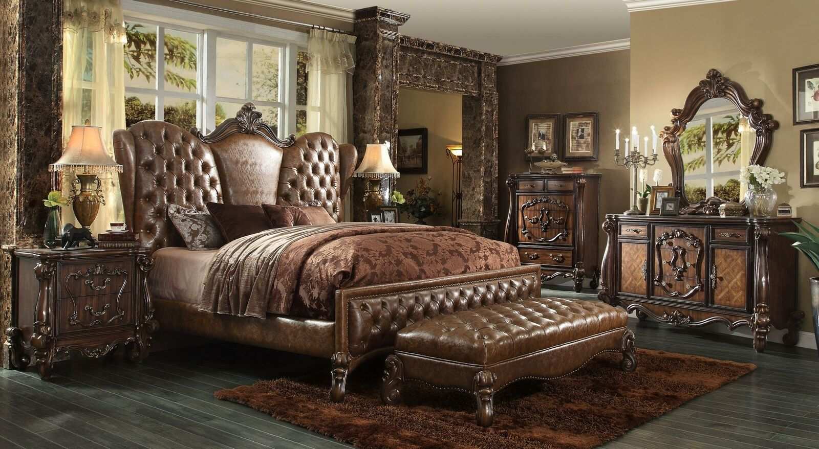 Design Schlafzimmer 6 tlg. Schlafzimmer Komplett Set Bett Nachttisch