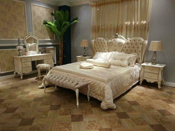 Bett Polster Design Luxus Doppel Hotel Betten Schlaf Zimmer Leder Chesterfield