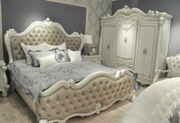 Bett + 2x Nachttisch 3 tlg. Schlafzimmer Set Designer Luxus Schlafzimmer