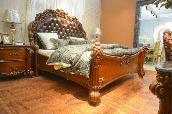 Bett Polster Design Luxus Doppel Hotel Betten Schlaf Zimmer Leder Chesterfield