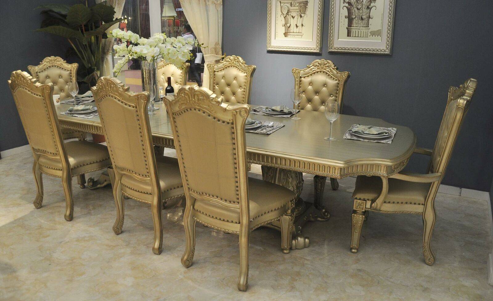Esstisch Esstische Tische Tisch Büro Design Klassischer Holz Barock Rokoko Neu