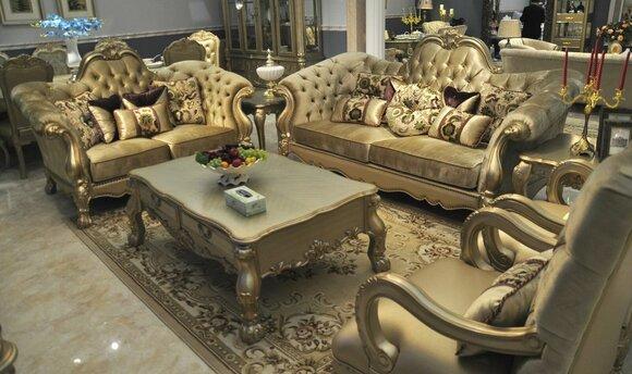 Luxus Sofagarnitur 3+2+1 Sitzer Set Sofa Polster Couchen Couch Chesterfield