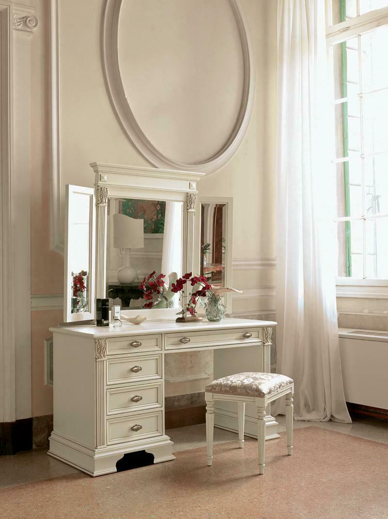 Schminktisch Spiegel Hocker Komplett Set Kommode Schlafzimmer Neu 3tlg.