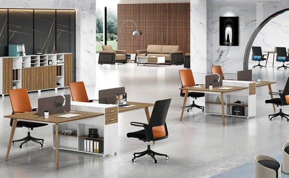Büro Möbel Einrichtung Tische Tisch Schreibtisch Callcenter Holz