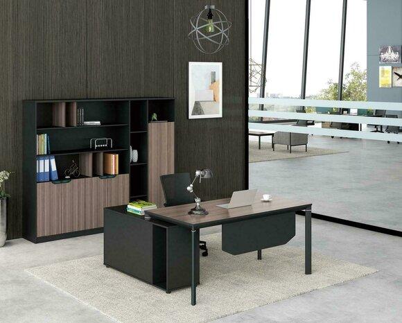 Büro Set Komplettbüro Eckschreibtisch Aktenschränke 2tlg. mit Kabelkanal
