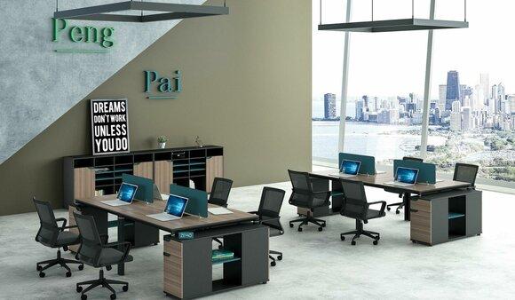 Büro Möbel Einrichtung Tische Tisch Callcenter Holz 4 Arbeitsplätze Schreibtisch