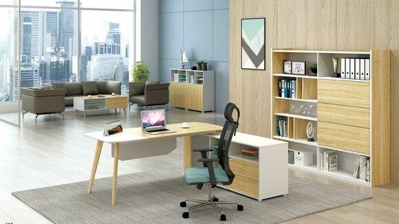 Eckschreibtisch Kabelkanal Home Office Tisch groß Chef Tische Schreibtisch